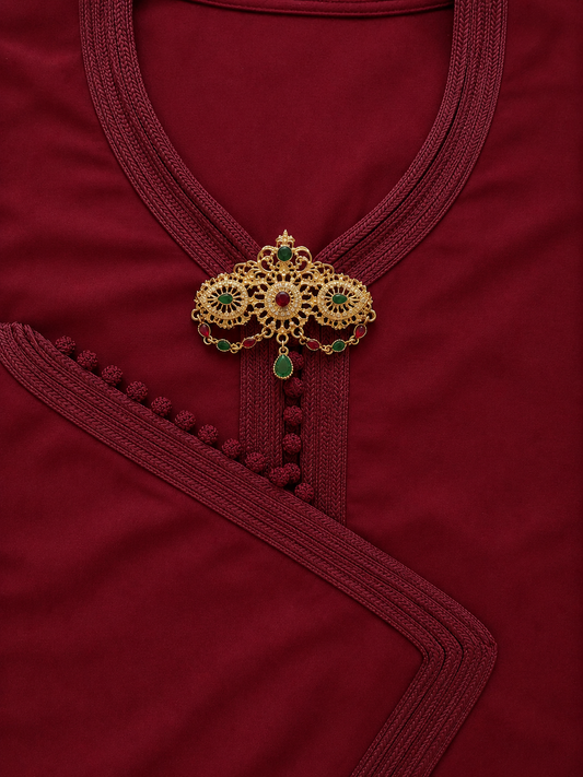 Caftan Broche Red-Green Large
